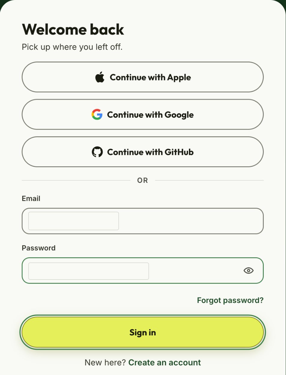 Bagful’s sign-in, with “Sign in” ringed.